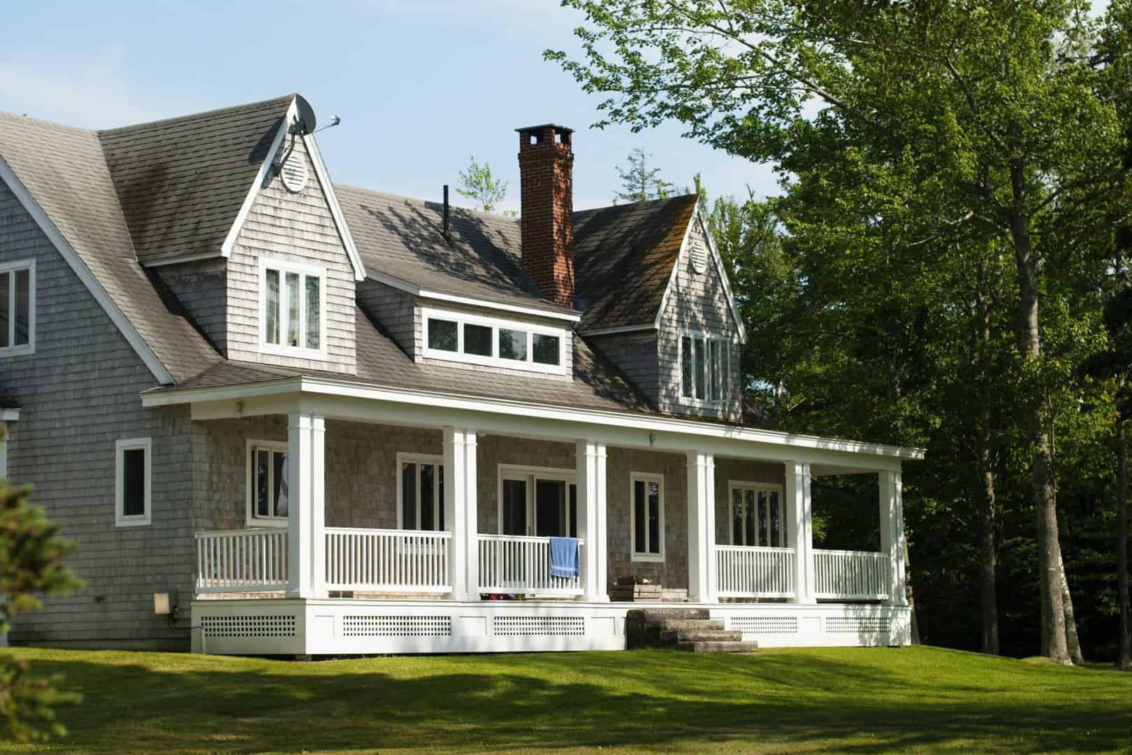 House with porch and wood siding installation Charlotte
