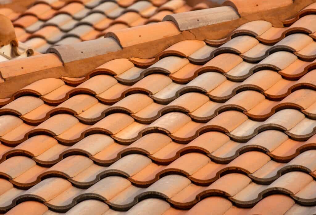 A tiled roof.