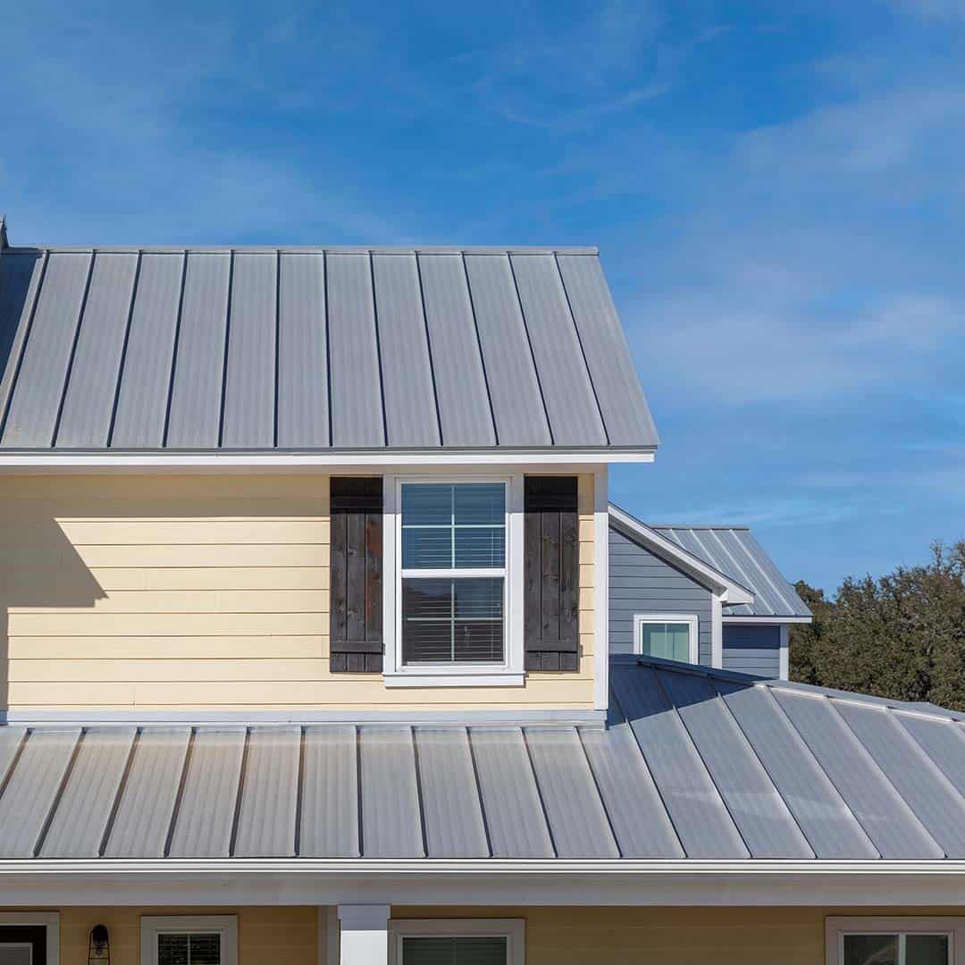 A Minneapolis home with a silver metal roof.